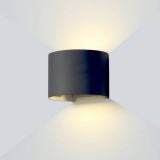 Optonica Fekete fali lámpa, 230V, 6W,480LM,3000K - IP54