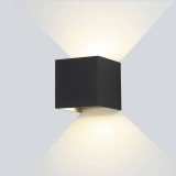 Optonica Fekete fali lámpa, 230V, 6W,494LM,3000K - IP54
