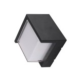 Optonica Fekete fali lámpa,négyszögletes, 15W, 230V, 1500Lm,IP65,4200K