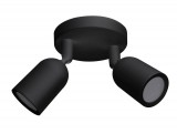 Optonica Felületre szerelhető lámpatest, mozgatható fej, fekete, 2*GU10-es foglalat, MAX 10W, IP20