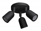 Optonica Felületre szerelhető lámpatest, mozgatható fej, fekete, 3*GU10-es foglalat, MAX 10W, IP20