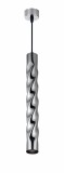 Optonica Függesztett lámpatest GU10-es foglalattal, chrome külső,alumínium, "Twisted tube edition" 5,5*30cm