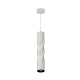 Optonica Függesztett lámpatest GU10-es foglalattal, fehér külső,alumínium, "Twisted tube edition" 5,5*30cm