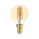 Optonica LED gömb, E14, G45, 4W, 2700K, 400lm, ARANYOZOTT FILAMENT - dimmelhető