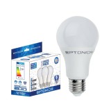 Optonica LED gömb, E27, A60, 15W, 230V, semleges fehér fény - 3 db