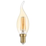 Optonica LED gyertya, E14, C35, 4W, 230V, 2700K, 400LM, ARANYOZOTT FILAMENT -dimmelhető