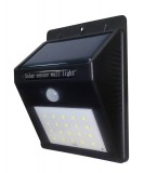 Optonica LED napelemes fali lámpa, fekete ház; 0,75W; 6000K; IP54