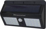 Optonica LED napelemes fali lámpa, fekete ház; 1,5W; 6000K; IP54