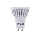 Optonica LED spot, GU10 4W, 230V, COB, meleg fehér fény, 50°, fehér