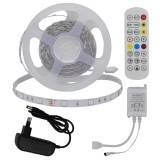Optonica RGB LED szett01:5m DC12V 5050 30SMD/m IP20 RGB LED szalag+tápegység+vezérlő+távirányító - 4W/m,240lm/m,10mm