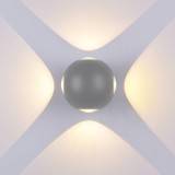 Optonica Szürke fali lámpa, 230V, 4W,380LM,4000K - IP54
