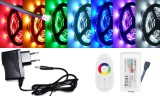 Optonica/V-tac 5m hosszú 14Wattos, 1 zónás 2.4G RF távirányítós, adapteres RGB LED szalag (150db L5050 SMD LED)