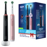 Oral-B Pro 3 3900N Elektromos Fogkefe Fekete/Rózsaszín Duopack (PRO 3 3900N BLACK/PINK)