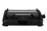 Orava EG-1300, 2200 W, 5 hőfok, Tapadásmentes, Fekete-Inox, Elektromos asztali grill üvegfedővel