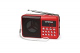 Orava RP-141R FM, 3 W, USB, micro SD, SD, 800 mAh Piros-Feketet hordozható rádió