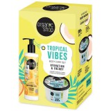 Organic Shop Hidratáló és energetizáló testápoló szett “Trópusi hangulat” ( Energy tusfürdő mandarinnal és mangóval+Hidratáló testradír kókusszal és cukorral ) 280ML+250ML
