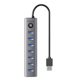 Orico 7-portos USB3.0 HUB Silver ORICO-CL7U-U3-10-GY-BP
