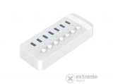 Orico Aktív USB3.0 Hub - CT2U3-7AB-EU-WH (7 port, Bemenet: USB-A, Kimenet: 7xUSB-A, kapcsoló minden porthoz, fehér)