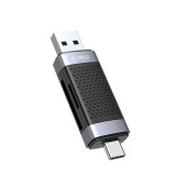 Orico TF+SD Dual Port USB2.0 Dual Head Card Reader Black/Silver ORICO-CD2D-AC2-BK-EP