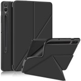 Origami Smart Case Samsung Galaxy Tab S7 Plus / Tab S7 FE / Tab S8 Plus mappa tok, érintőceruza tartóval, fekete