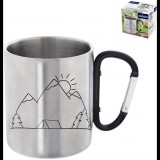 Orion Duplafalú bögre karabinerrel, rozsdamentes acél, hegy mintás, 0,35 l (112440)