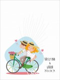 OrsiDekor Biciklis esküvői vendégkönyv, ujjlenyomatfa