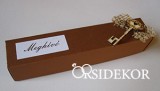 OrsiDekor Dobozos esküvői meghívó jutával és fa kulccsal, 3x16 cm