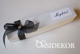 OrsiDekor Dobozos esküvői meghívó masnival és strasszal, 3x16 cm