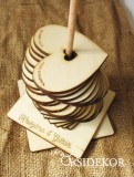 OrsiDekor Egyedi vendégkönyv rúdra fűzhető fa szívecskékkel