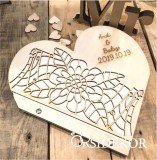 OrsiDekor Esküvői vendégkönyv áttört mintával és gravírozott felirattal