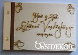 OrsiDekor Esküvői vendégkönyv, fa borítású
