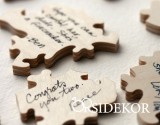 OrsiDekor Esküvői vendégkönyv, fa puzzle, 100 db-os, torta