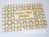 OrsiDekor Esküvői vendégkönyv, fa puzzle