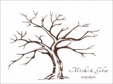 OrsiDekor Esküvői vendégkönyv, ujjlenyomatfa - modern fa