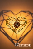 OrsiDekor Geometrikus szív árnyékvető fali lámpatest fából
