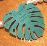 OrsiDekor Greenery esküvői stílus köszönetajándék fából - levélforma
