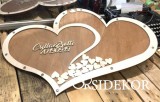 OrsiDekor Keretes duplaszív formájú vendégkönyv, bedobálható szívekkel