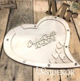 OrsiDekor Keretes szív formájú vendégkönyv, bedobálható szívekkel