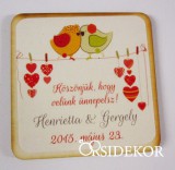 OrsiDekor Köszönetajándék esküvői fényképes hűtőmágnes madaras