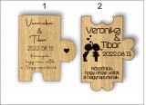 OrsiDekor Köszönetajándék esküvői hűtőmágnes fából puzzle
