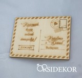OrsiDekor Köszönetajándék képeslap ,esküvői hűtőmágnes fából képeslap
