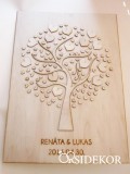 OrsiDekor Kreatív fa vendégkönyv szívekkel