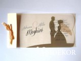 OrsiDekor Pausz esküvői meghívó vőlegény-menyasszony mintával és masnival