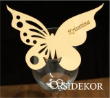 OrsiDekor Pohárra tehető ültetőkártya, pillangós