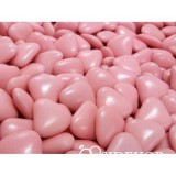 OrsiDekor Szívalakú cukrozott csokoládédrazsé, rózsaszín