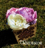 OrsiDekor Szülőköszöntő örök virágbox fadobozban