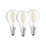 Osram BASE Clas LED fényforrás E14 4W Kisgömb meleg fehér filament (3db) (4058075819337) (4058075819337)