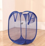 Összecsukható sötétkék játék- és szennyestartó kosár