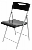 Összecsukható szék, műanyag, ALBA "Smile", fekete