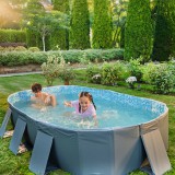 Összecsukható, téglalap alakú, hordozható medence 286 x 167 cm